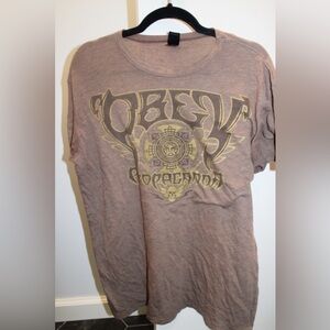 Obey Propaganda Graphic Tee — Brown, Unisex Size M